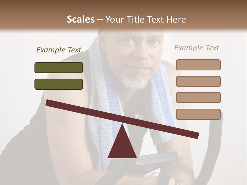 Man Excercising At Home On Bicycle PowerPoint Template