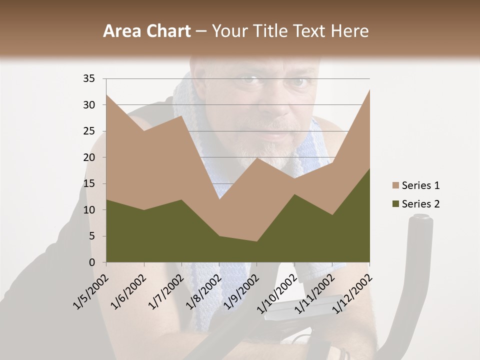 Man Excercising At Home On Bicycle PowerPoint Template