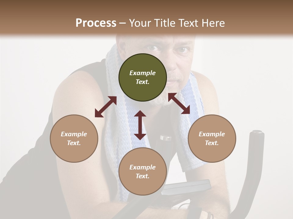 Man Excercising At Home On Bicycle PowerPoint Template