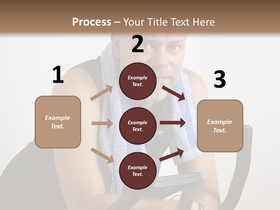 Man Excercising At Home On Bicycle PowerPoint Template
