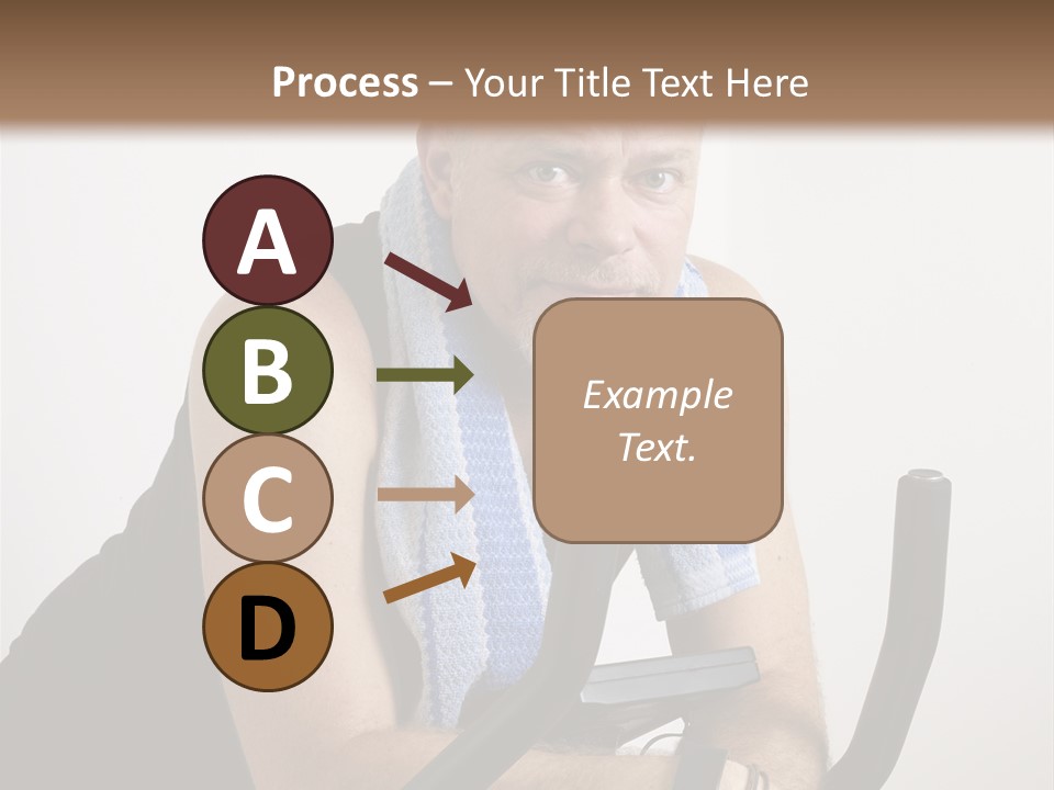Man Excercising At Home On Bicycle PowerPoint Template