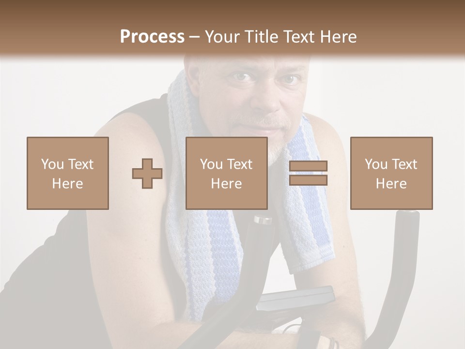 Man Excercising At Home On Bicycle PowerPoint Template