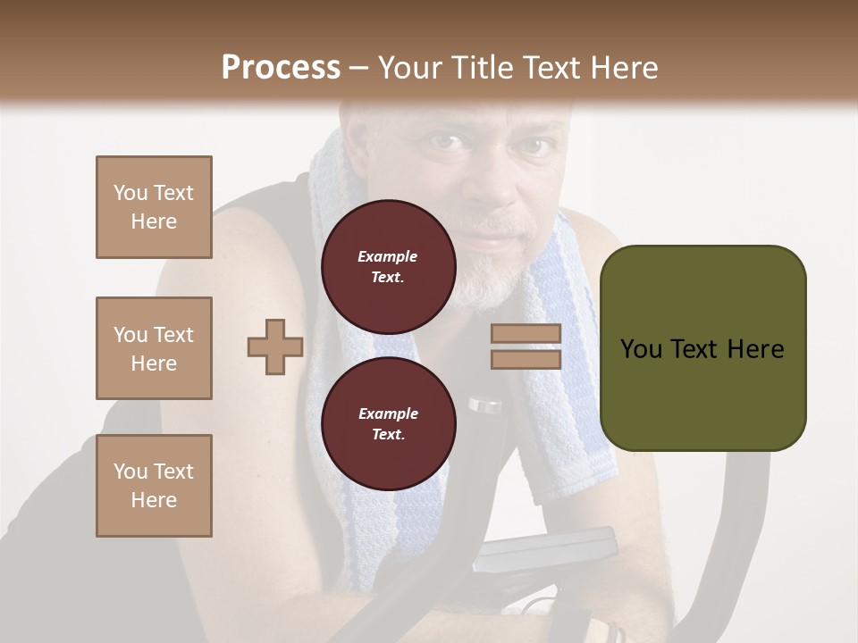 Man Excercising At Home On Bicycle PowerPoint Template