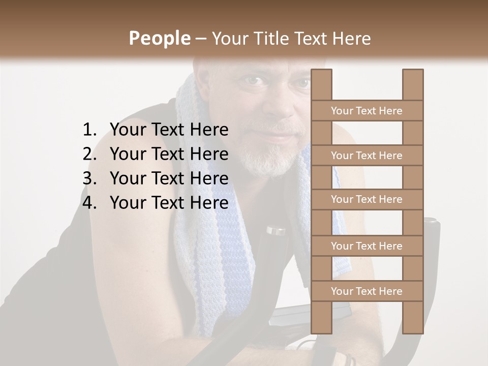 Man Excercising At Home On Bicycle PowerPoint Template