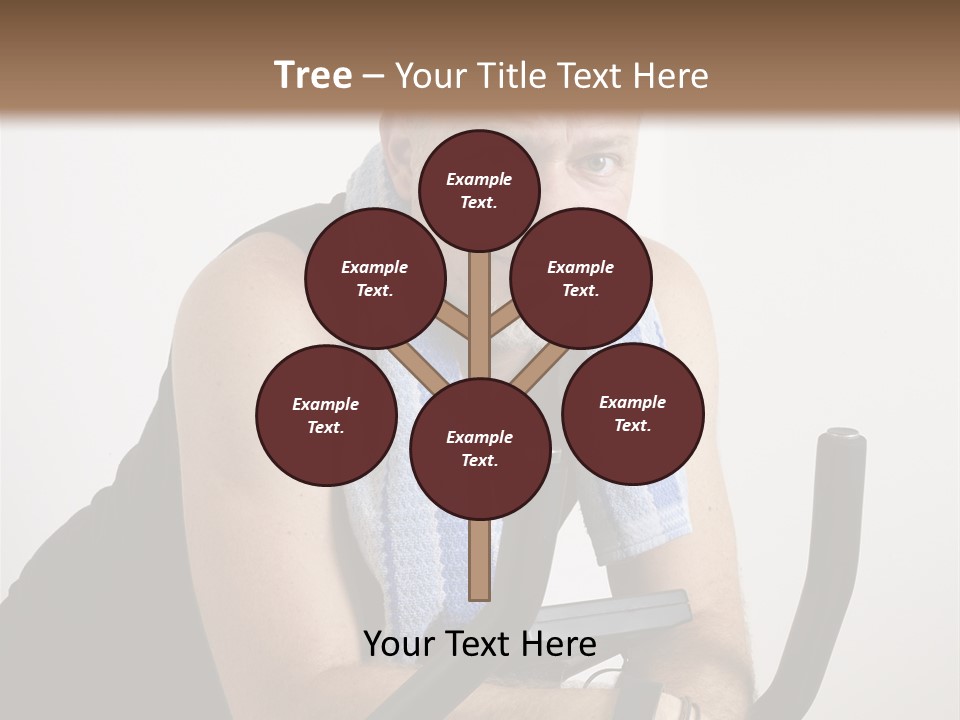 Man Excercising At Home On Bicycle PowerPoint Template