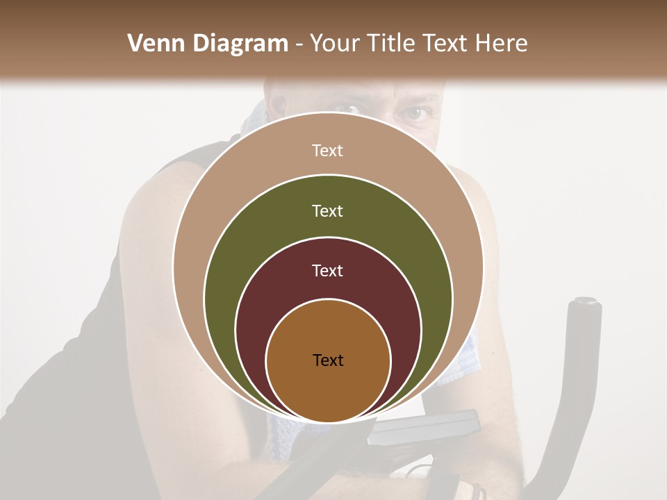 Man Excercising At Home On Bicycle PowerPoint Template