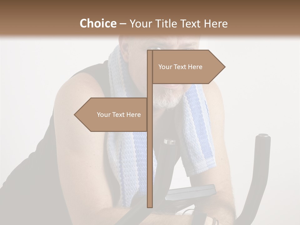 Man Excercising At Home On Bicycle PowerPoint Template