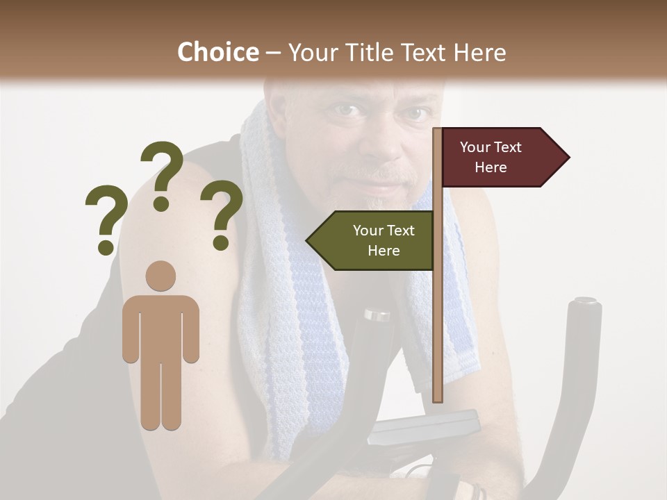 Man Excercising At Home On Bicycle PowerPoint Template