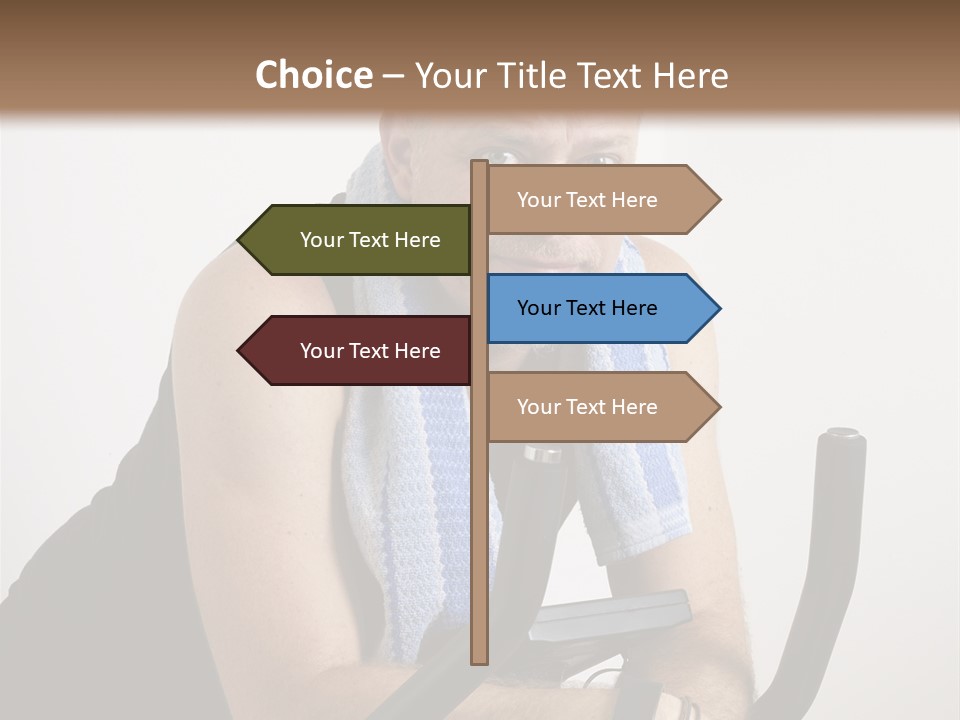 Man Excercising At Home On Bicycle PowerPoint Template