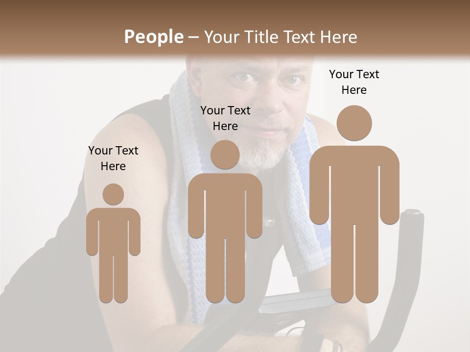 Man Excercising At Home On Bicycle PowerPoint Template