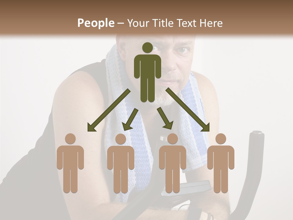 Man Excercising At Home On Bicycle PowerPoint Template
