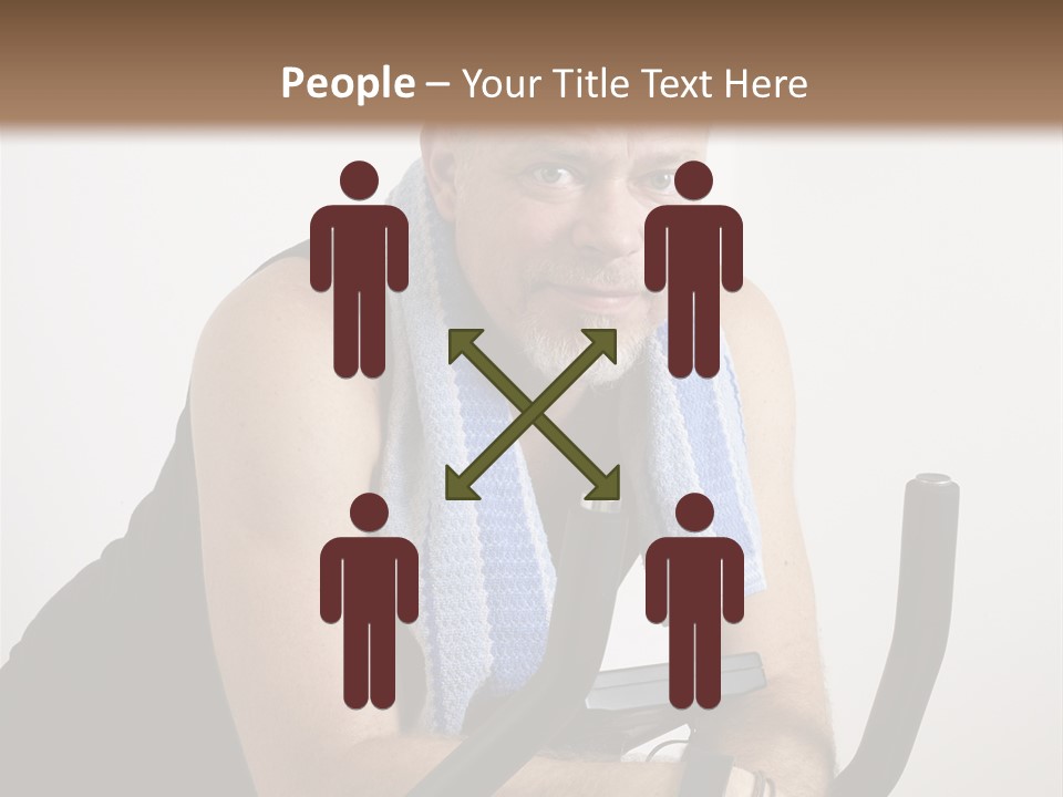 Man Excercising At Home On Bicycle PowerPoint Template