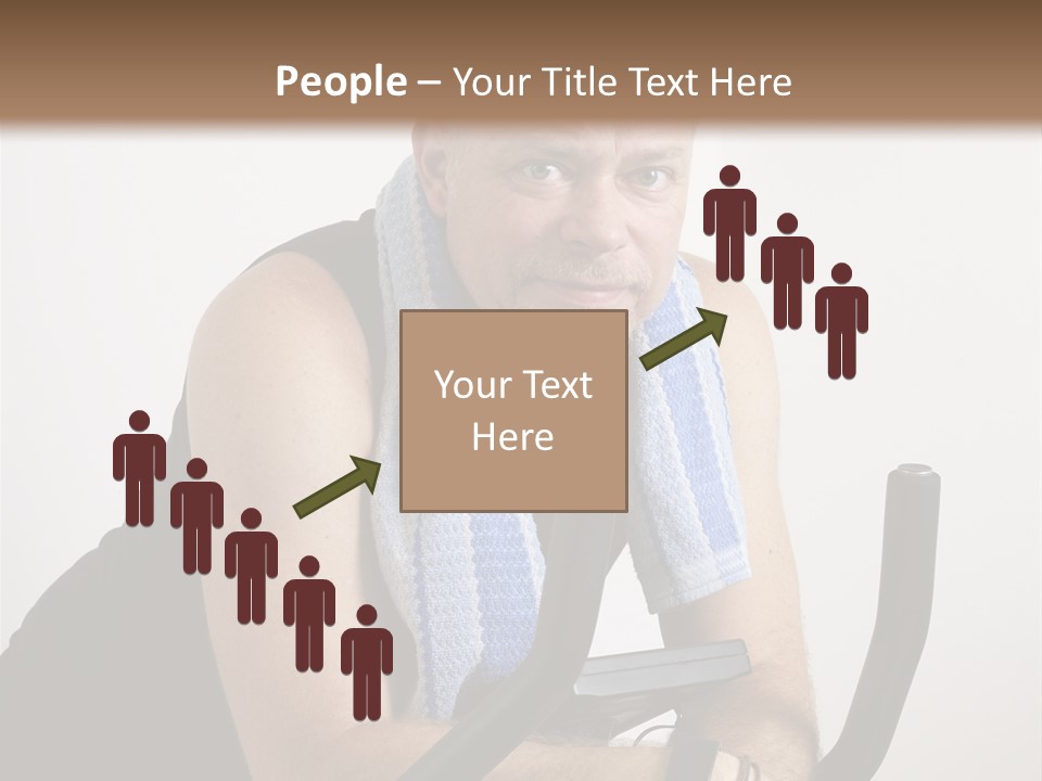 Man Excercising At Home On Bicycle PowerPoint Template