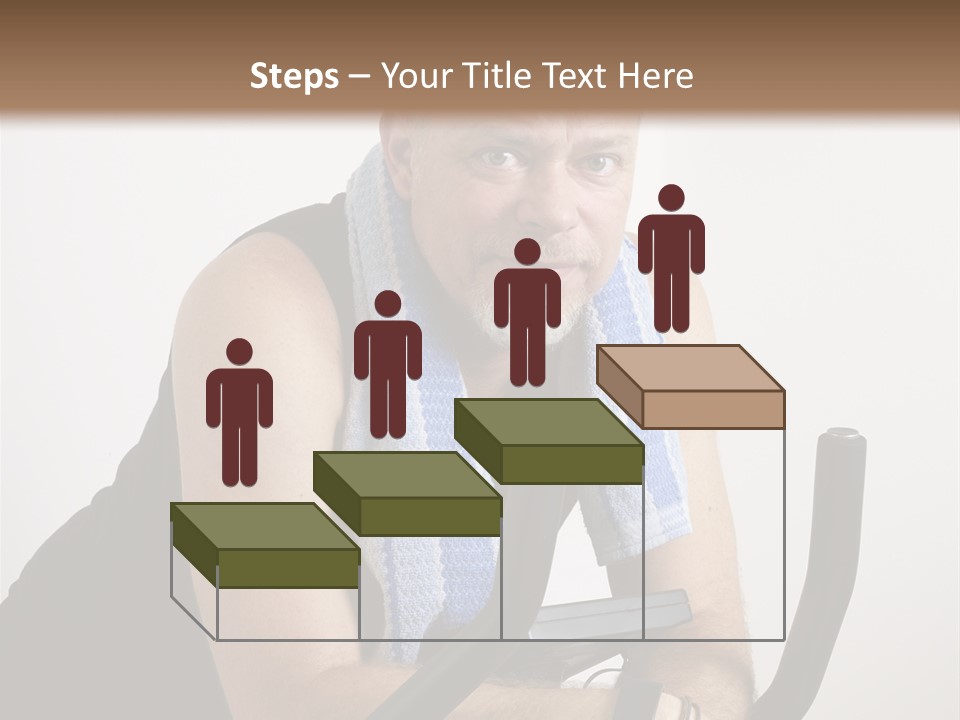 Man Excercising At Home On Bicycle PowerPoint Template