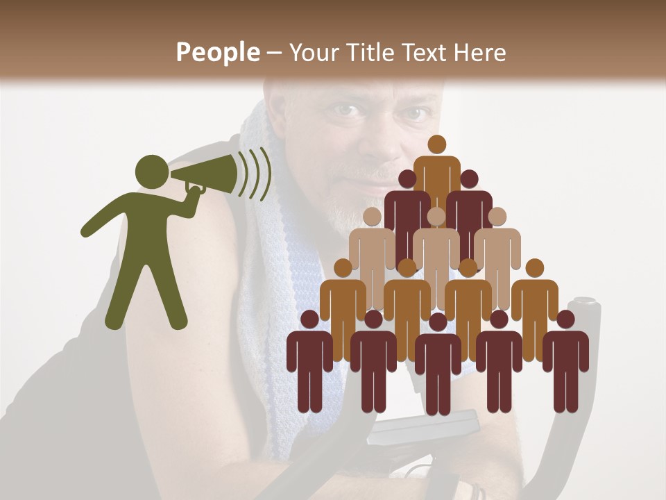 Man Excercising At Home On Bicycle PowerPoint Template