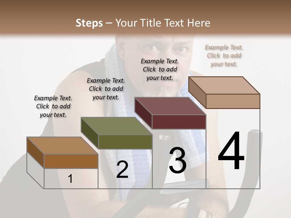 Man Excercising At Home On Bicycle PowerPoint Template