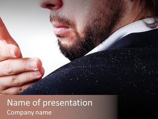 Dandruff Issue On Man's Sholder PowerPoint Template