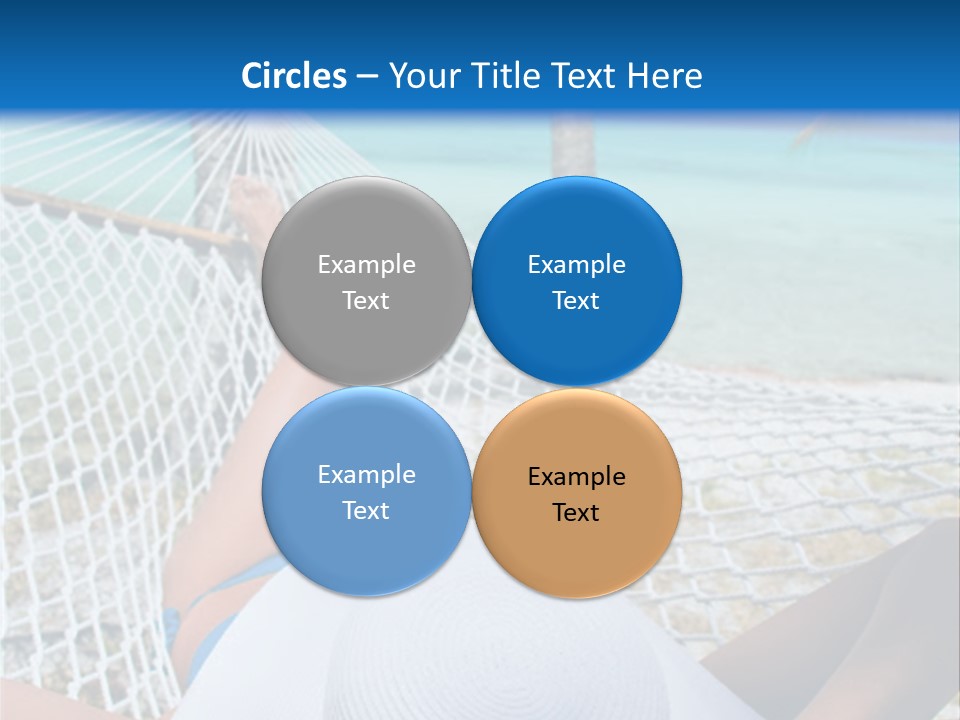 Woman Relaxing In Hammock Near Tropical Resort PowerPoint Template