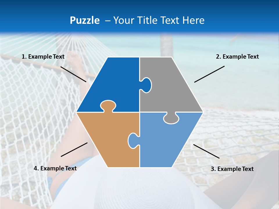 Woman Relaxing In Hammock Near Tropical Resort PowerPoint Template