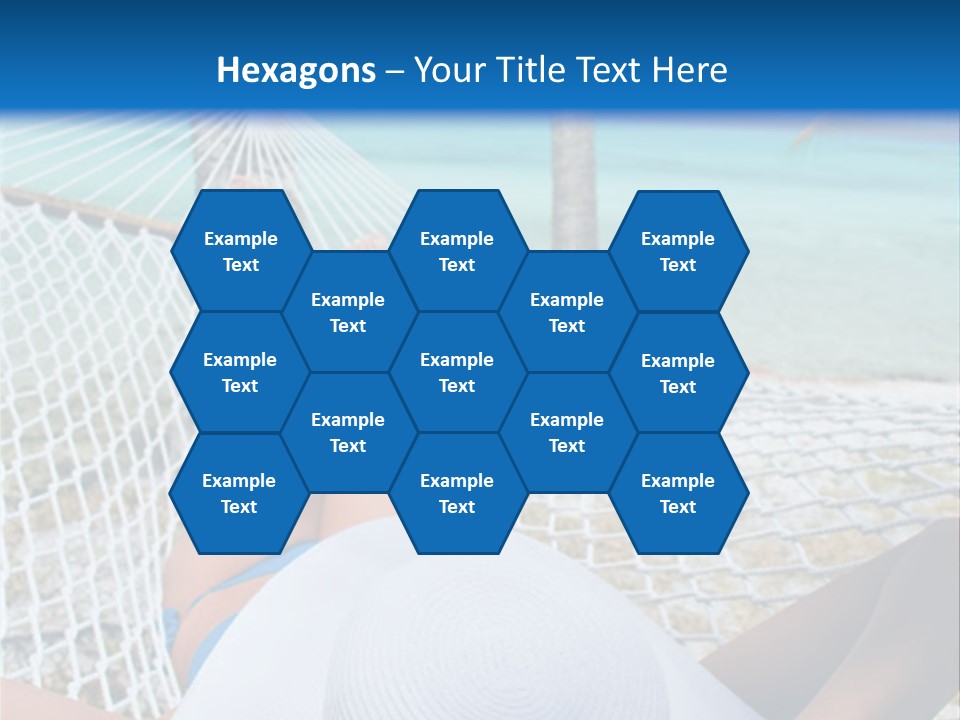 Woman Relaxing In Hammock Near Tropical Resort PowerPoint Template