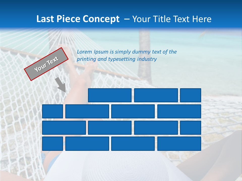 Woman Relaxing In Hammock Near Tropical Resort PowerPoint Template