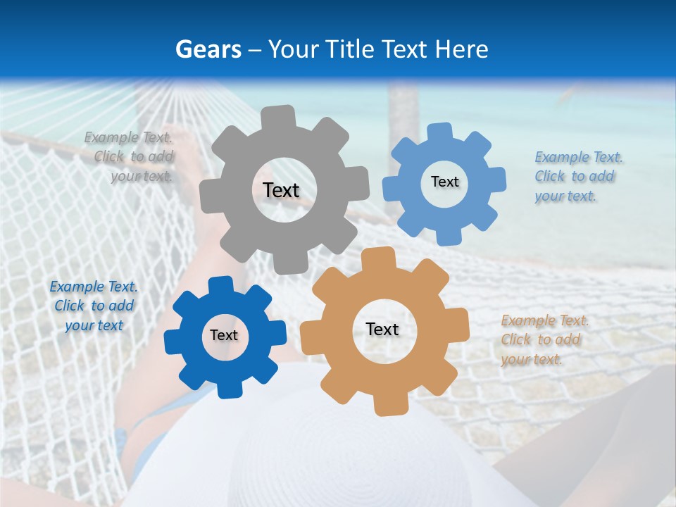 Woman Relaxing In Hammock Near Tropical Resort PowerPoint Template