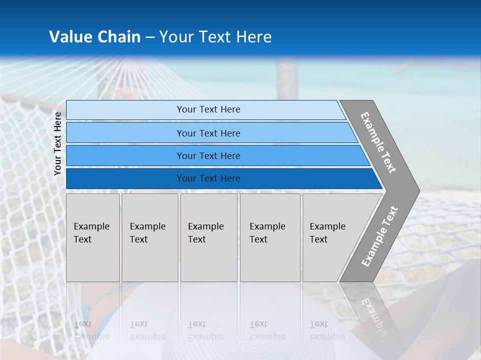 Woman Relaxing In Hammock Near Tropical Resort PowerPoint Template