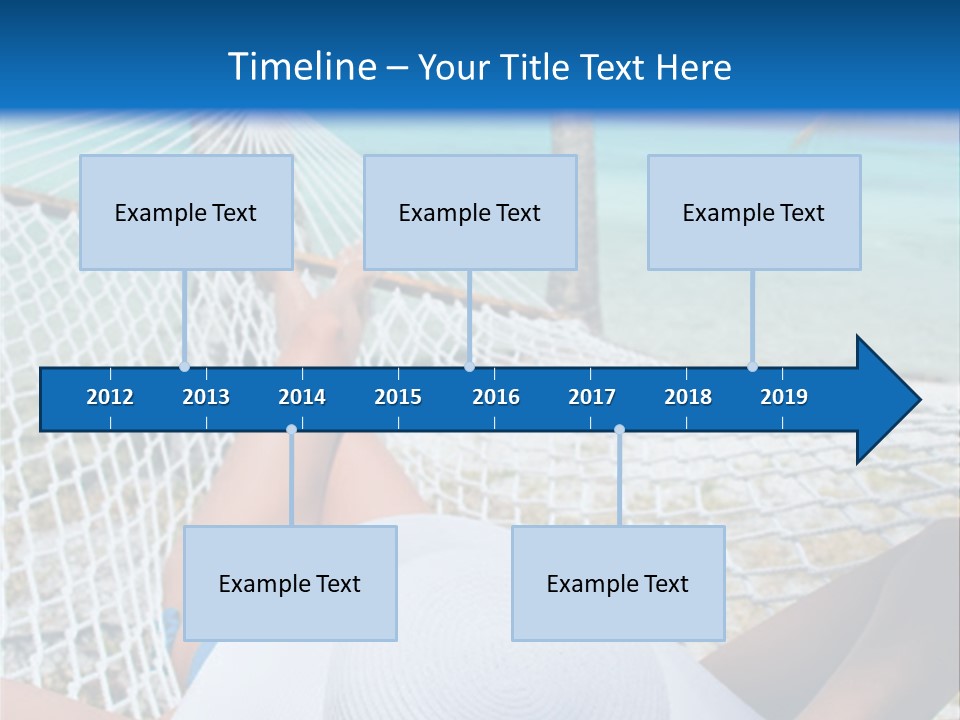 Woman Relaxing In Hammock Near Tropical Resort PowerPoint Template