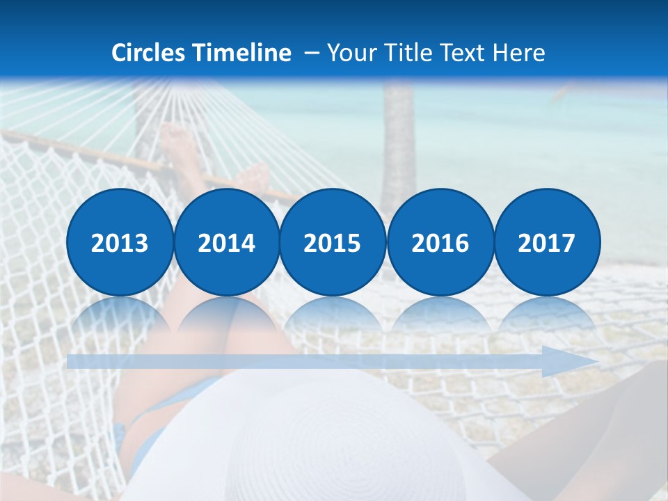 Woman Relaxing In Hammock Near Tropical Resort PowerPoint Template