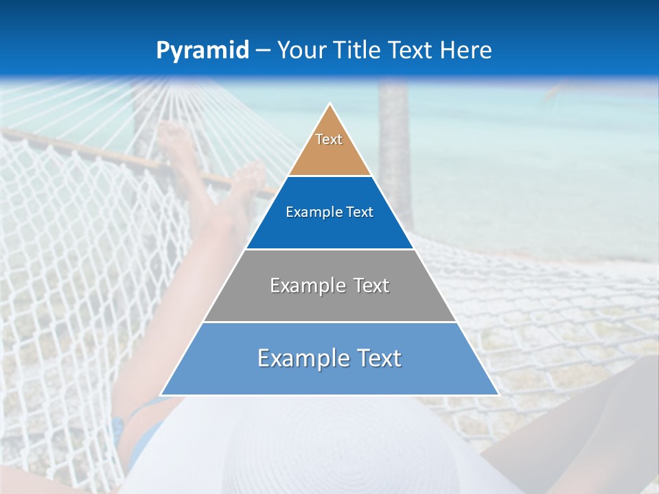 Woman Relaxing In Hammock Near Tropical Resort PowerPoint Template