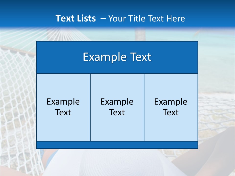 Woman Relaxing In Hammock Near Tropical Resort PowerPoint Template