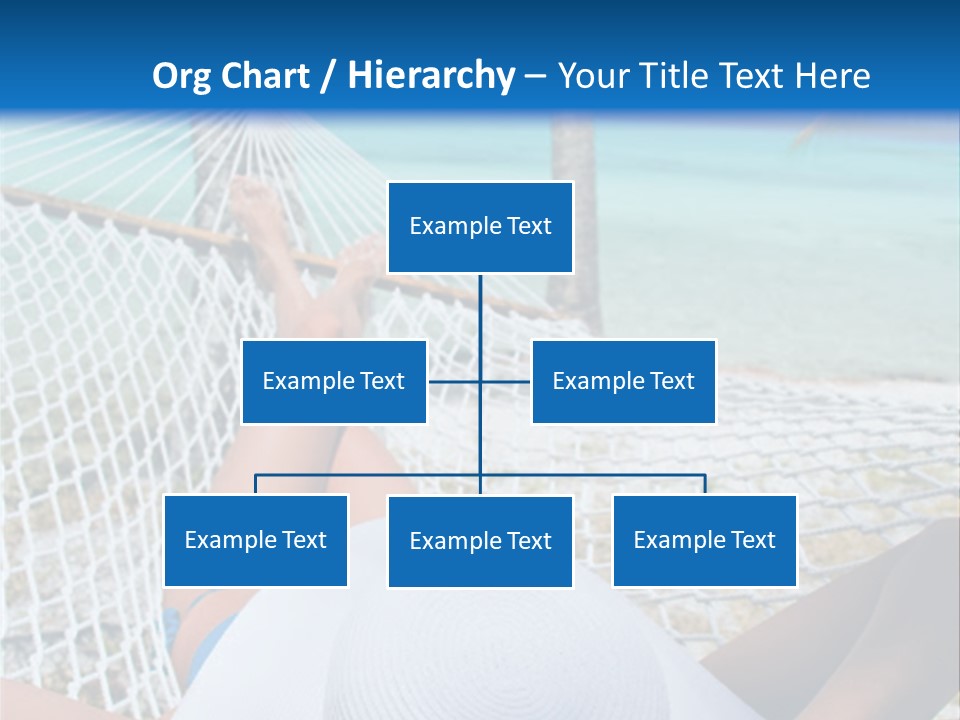 Woman Relaxing In Hammock Near Tropical Resort PowerPoint Template