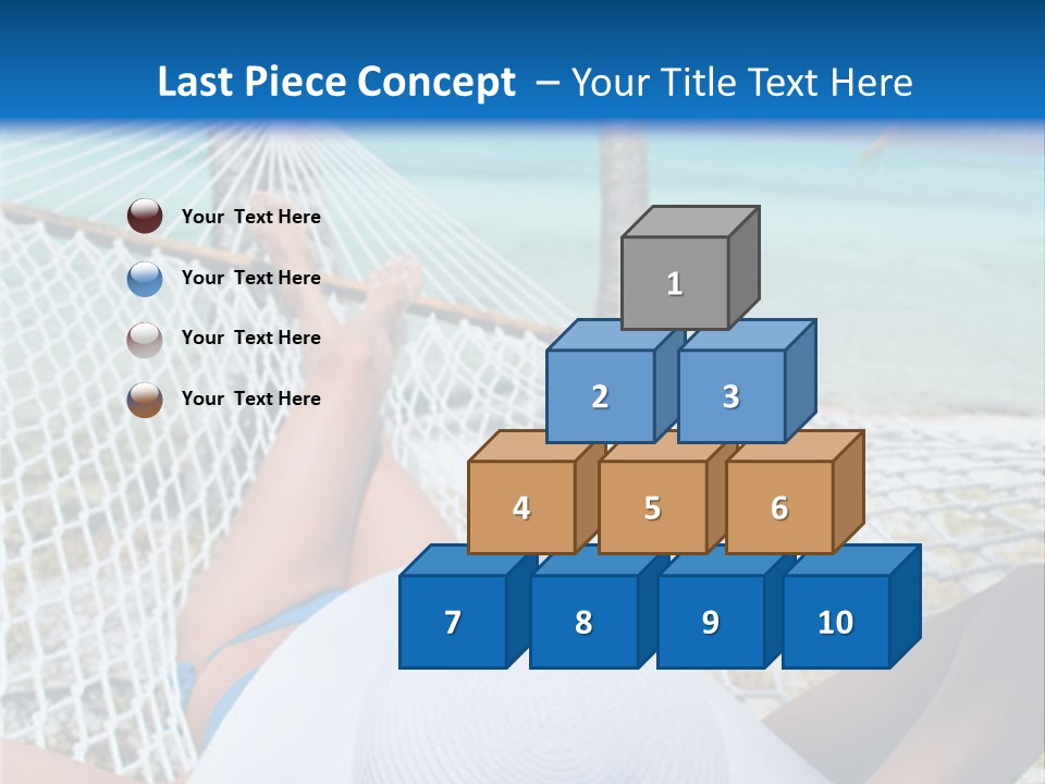 Woman Relaxing In Hammock Near Tropical Resort PowerPoint Template