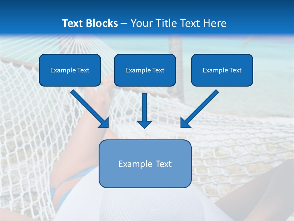 Woman Relaxing In Hammock Near Tropical Resort PowerPoint Template