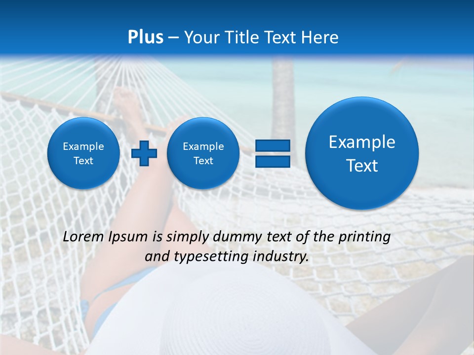 Woman Relaxing In Hammock Near Tropical Resort PowerPoint Template