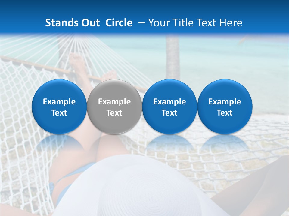 Woman Relaxing In Hammock Near Tropical Resort PowerPoint Template
