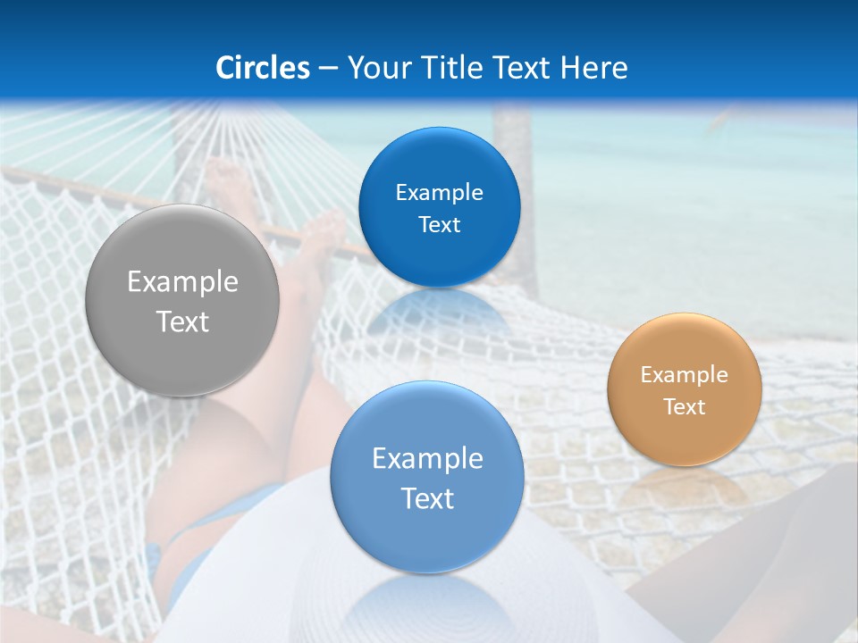 Woman Relaxing In Hammock Near Tropical Resort PowerPoint Template