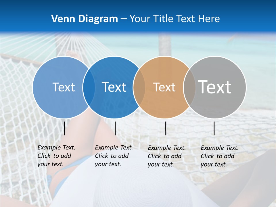 Woman Relaxing In Hammock Near Tropical Resort PowerPoint Template