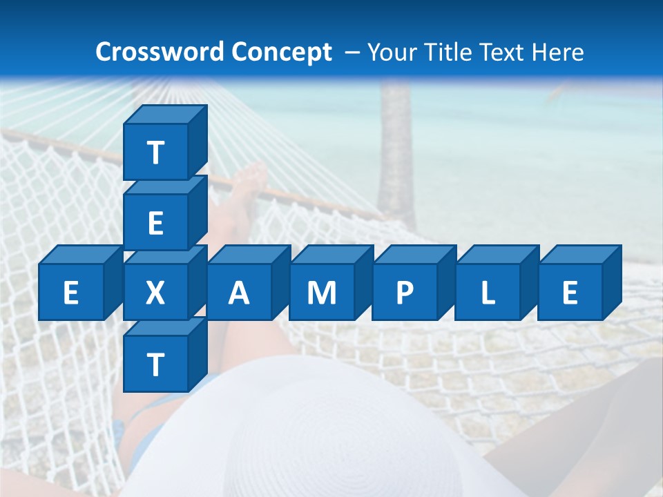 Woman Relaxing In Hammock Near Tropical Resort PowerPoint Template