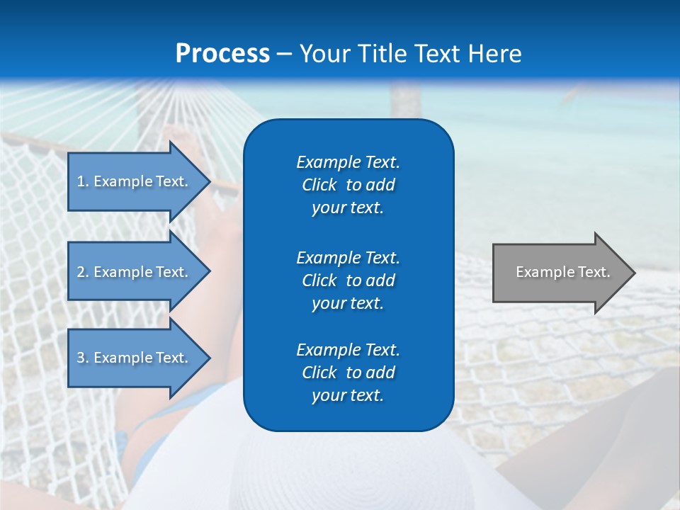 Woman Relaxing In Hammock Near Tropical Resort PowerPoint Template