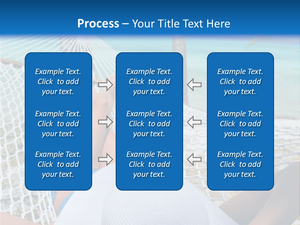 Woman Relaxing In Hammock Near Tropical Resort PowerPoint Template