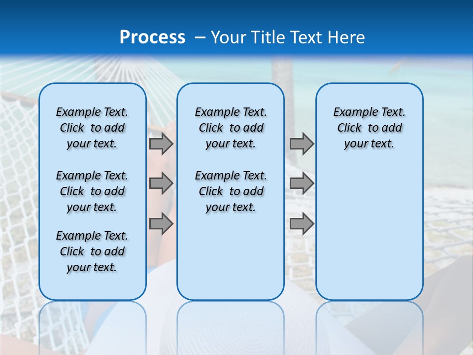 Woman Relaxing In Hammock Near Tropical Resort PowerPoint Template