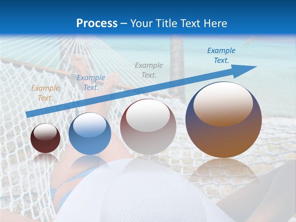 Woman Relaxing In Hammock Near Tropical Resort PowerPoint Template