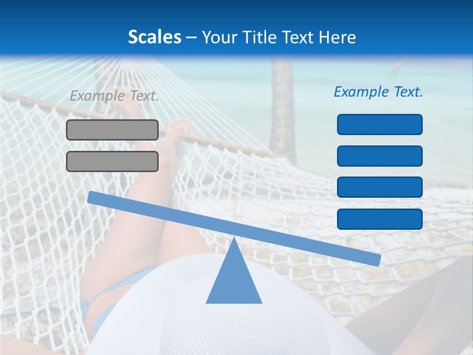 Woman Relaxing In Hammock Near Tropical Resort PowerPoint Template