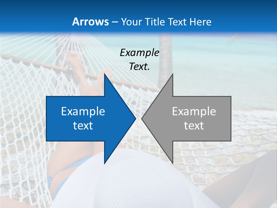 Woman Relaxing In Hammock Near Tropical Resort PowerPoint Template