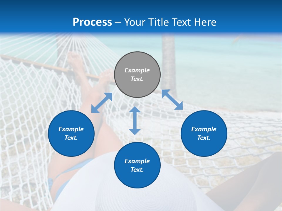 Woman Relaxing In Hammock Near Tropical Resort PowerPoint Template