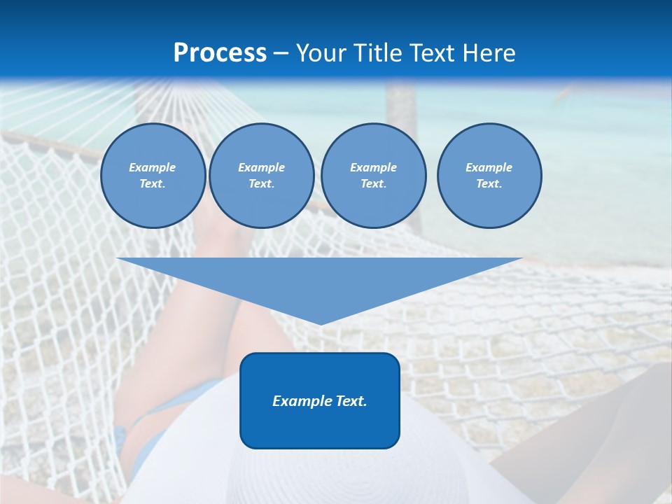 Woman Relaxing In Hammock Near Tropical Resort PowerPoint Template