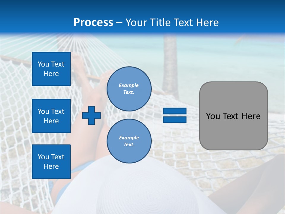 Woman Relaxing In Hammock Near Tropical Resort PowerPoint Template