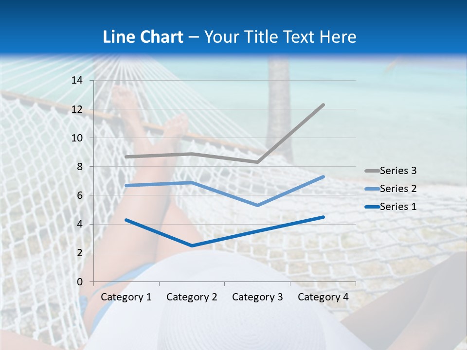 Woman Relaxing In Hammock Near Tropical Resort PowerPoint Template