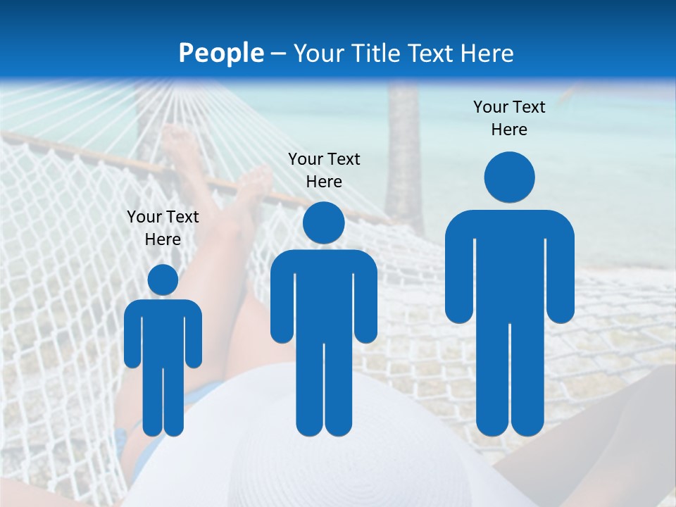 Woman Relaxing In Hammock Near Tropical Resort PowerPoint Template